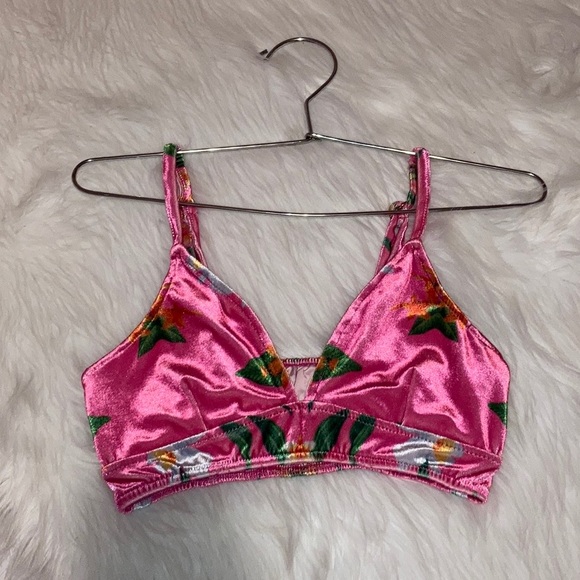 WILDFOX Intimates White Label Velvet Bralette - Picture 2 of 7